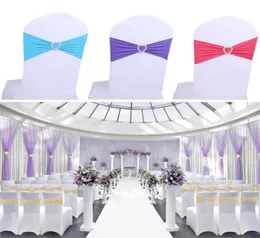 Chair Sashes Bands Wedding Spandex Stretchable Polyester Elastic Removable w Buckle for Home el Banquet Decoration1978975