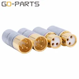 Förstärkare Eizz Tellurium Copper 3Pin Male Female XLR Connector Mic Snake Cannon Balance Plug -adapter för HIFI Audio amp Microphone DIY