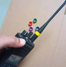 Walkie Talkie 5 Renk Bir grup renk kimlik bantları Motorola9910625 için anten halkasını ayırt etmek