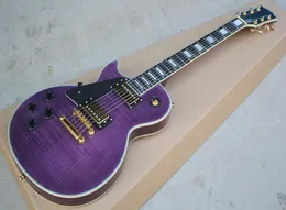 Factory Custom Left Handed Purple Electric Guitar med Rosewood Fretboardwhite Pearl Block FRET INLAYGOLD HARDWARWEROFER CUSSIDI1264495