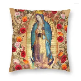 Poduszka Matka Boża z Guadalupe Virgin Mary PillowCover Domowe katolickie okładka plakatu Meksyku Rzut na sofę