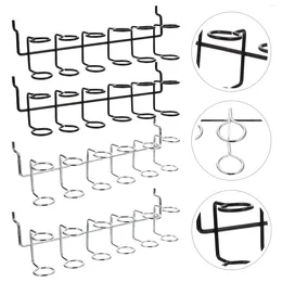 후크 4 PCS 페그 보드 드라이버 홀더 스토리지 랙 금속 의류 도구 스테인레스 스틸 벽 장착 선반