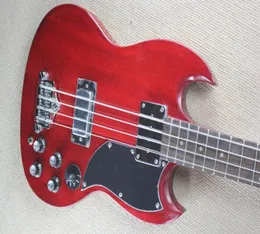 Angus Young 4 Strings Cherry SG Double Cutway Electric Bass Guitar 5 przełącznik Chrome Hardware3022831