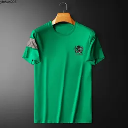 Novo camiseta de algodão de seda europeia de alta qualidade de algodão curto qt6038-8395-p7 n6bh