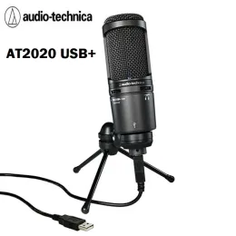 Mikrofony Oryginalne Audio Technica AT2020USB+ Zestaw mikrofonu kondensatora Profesjonalne nagrywanie mikrofon USB na żywo śpiew telefon komórkowy mikrofon