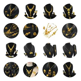 Earrings & Necklace Set Dubai For Women Fashion And Earings Gold Plated Jewelry Woman Drop Delivery Sets Dhgarden Ote1J