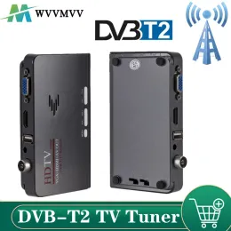 Box WVVMVV DVBT/DVBT2 TV Tuner Receiver DVB T/T2 TV Box VGA AV CVBS 1080P HDMI digital HD Satellite receiver With Remote Control