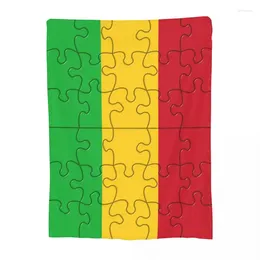 Blankets Mali Flag Puzzles Blanket Fleece Autumn/Winter Cozy Lightweight Thin Throw For Bed Couch Bedspread