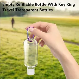Lagerflaschen Einweghandtücher für Badezimmer Reise und Leckdosen 20pc Clear Flip Plastic Keychain leere Behälter Kappe