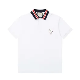 Designer Luxury Chaopai Classic Trojan Horse Polo Shirt for Fashion Versatile Handsome Short Sleeved Flip Collar with Embroidered Leading on The Shoulder Men Women