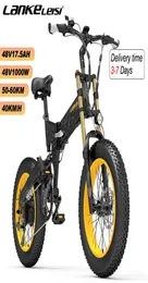 20 بوصة قابلة للطي دراجة كهربائية 1000W Ebike 40 Fat Tyre Bicycles Bickcles Mountain Bikes 48V175AH Ebikes Beach Cruiser Lankele5302499