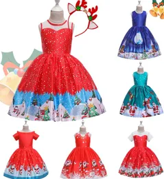 Costume de ano novo Big Bow Kids Girl Wedding Kids Vestres for Girls Princess Party Pageant Dress Formal Prom Girls Christmas Dress1574185