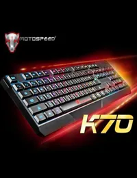 USB Wired Gamer Gaming Keyboard K70 Ergonomic 7 LED Colorful Backlight Powered for Desktop Laptop Teclado Gamer253Z5448953