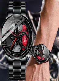 Начальные часы Real 3D Sport Car Wheel Rim Watch Fashion Уникальные индивидуальные наручные часы Мужские водонепроницаемые rs8 Quartz Relogio Masculinowristwa3570899