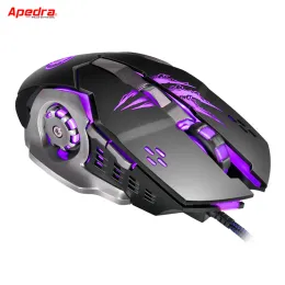 Adapter apedra ro przewodowe gier myszy Gamer 6 przyciski mechaniczne projektowanie myszy optyczne myszy na komputerowe myszy na pulpicie laptop A8