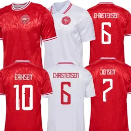 24-25 Danii koszulki piłkarskie spersonalizowane tajska jakość Kingcaps 5 Maehle 10 Eriksen 12 Dolberg 9 Braithwaite 7 Skov 6 Christensen Dhgate Zużycie zniżki
