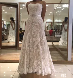 Abiti da sposa in pizzo 2019 sirenetta abito da sposa senza spalline abito da sposa in pizzo abito da sposa a fascia da sposa a ghiottlone perline di perline di perline da sposa.