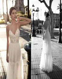 Gali Karten Cheap 2018 Wedding Dress Lace v Neck Bohemian Bridal Ordals A Line Line Summer Summer Beach Dresses9307889