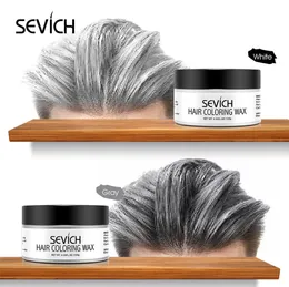 Tillfälligt hårfärg vax män diy lera onetime gjutning pasta färgämneskräm hårgel för hårfärgning styling silver grå7888037