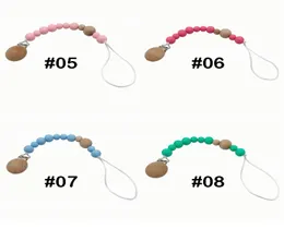 8 färger Baby Pacifier Clips Cartoon Silica Gel Pacifier Soother Holder Pärled Clip Chain Nipples Teether Strap Chain UJJ1858508045