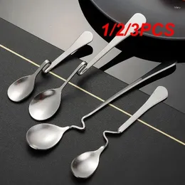 Coffee Scoops 1/2/3PCS Twisted Cup Spoon Ease Of Use Curved Handle El Restaurant Stainless Steel Home Supplies