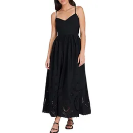 Show -Stoping Club Monaco Women's Embroidered Eyelet Maxi Dress - Perfekt för sommarfester och speciella tillfällen, enkelt chic Boho -stil