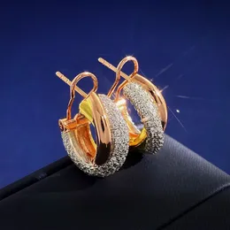 Классические роскошные серьги по троике дизайнерские серьги -дизайнеры из 18 -каратного золота дизайнер для женщин Три кольца и три цвета