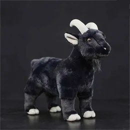 Movies TV Plush toy Black Goat High Fidelity Anime Cute Plushie Sheep Plush Toys Lifelike Animals Simulation Stuffed Doll Kawai Toy Gifts For Kids 240407