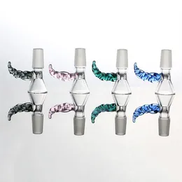 Ox Horn 14mm Manlig glasskål för bongs vattenpipa tratt tobakskålar rör 2mm tjocka objektglas rökande färgglada hårda grossister dab olje riggar bitar tillbehör tillbehör