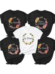 Женские футболки Team Team Bride Women футболки 2024 Evjf, чтобы стать командой La Mariee Hen Party Bachelorette France Girl Wedding Wedding Tops Tees