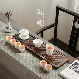 مجموعات الشايات سحر شاي مجموعة من السيراميك الأبيض الجمالية وعاء صيني وكوب مربع الهدايا المحمولة Tetera Porcelana BG50TS