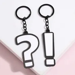 Keychains Lanyards Cute Keychain Question Mark Exclamation Point Key Ring Symbol Chains For Women Men Handbag Accessorie DIY Jewelry Gifts Q240403
