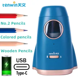 Aparecedores de tenwin típicos recarregáveis de lápis de lápis Rocket Lápis elétrico Apontador de lápis para estacionamento de 68 mm para estudante de aluno