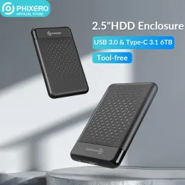 Охлаждение Phixero 2,5 "SSD жесткий диск внешний корпус HD SATA HDD корпус USB 3,0 Гбит / с для ПК