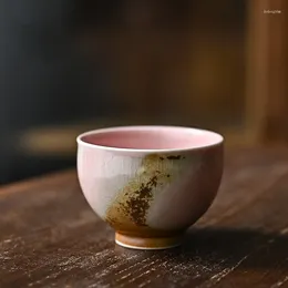 Tazze piattini in ceramica in ceramica in ceramica in ceramica cinese rosa per cerimonie tazze da tè vintage