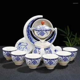 ティーウェアセット12スタイル中国語kungfuティーセットセレモニー半自動磁気抹茶旅行結婚式