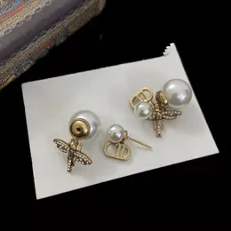 Man Womens Luxury Earings Designer Jewelery Fashion Party Dingle Earring Classic Pearl Earrings Stud Heart Vintage Ohrringe Gold Plated Designer Luxury Cjeweler