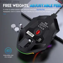 MICE 12800DPI Free Gewicht Makro RGB Gaming Maus 12 Programmierbares Schlüsselspiel Maus RGB Light Max für PC MAC Gun Pubg Laptops Y240407Vyxe geeignet