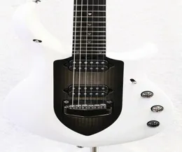 Anpassad butik Ernie Ball Music Man John Petrucci Majesty White Black Center Electric Guitar Tremolo Bridge Active Pickups 8146546