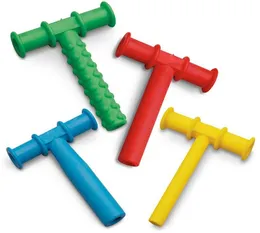 أصفر أنبوب أنبوب الحواس T Shape Chewy Teether Tube للأطفال