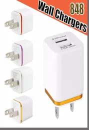 848D Высококачественные настенные зарядные устройства 5V 21 1A US Plug USB Adapter Universal AC Power Adapter для Samsung Galaxy HTC Smart Phon9575023