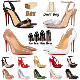 Luksusowy projektant Red Bottoms Women Heels Sukienka Buty Point palce pumki Loubiton Reds Sole Kate Sexy Stiletto Slingback skórzana platforma biurowa gumowa platforma biurowa dhgate