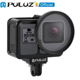 Caixa de câmeras Puluz para GoPro Hero 7 Branco preto de prata 6 5 Habitação de protetora de protetora de protetora Lente UV de 52 mm para GoPro