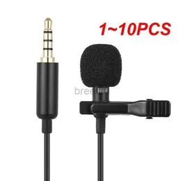 マイク1〜10pcs 3.5mm PCラップトップスマートフォン用のプロフェッショナルラバリエマイクDSLRカメラTypec Professional Micro Wired Microphone 240408