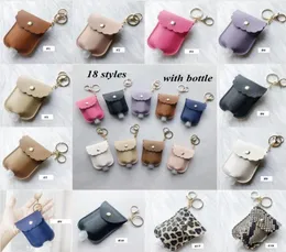 PU Leather Hand Hand Pottizer Bottion Bag bag bage with 30ml bottle leopard hand hand hold holder key key ring cover yya42638374