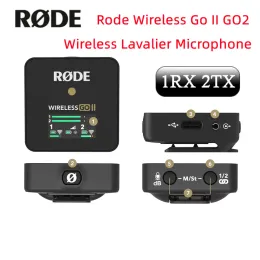 Mikrofony jeździą bezprzewodowe Go II Go2 Bezprzewodowy Lavalier Dual Channel Mic Rx 2TX Mikrofon transmisyjny do telefonów DSLR
