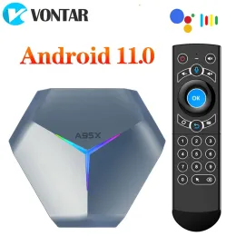 BOX VONTAR A95X F4 RGBライトスマートテレビボックスAndroid 11 AMLOGIC S905X4 4G 64GB 32G WIFI BTメディアプレーヤーTVBOX A95XF4 2G16Gセットトップボックス