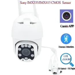 Material OnvifCompatible 1080p/8mp 4K Rastreamento automático humano Mini PTZ Rede CCTV Segurança Camara 5MP Sony IMX335 Sensor Camhi