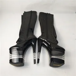 Tanzschuhe Modell 20 cm hohe sexy dünne Taille mit schwarz gestreiften Plattformbühne Nachtclub Mode hoch