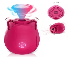 Vagina a forma di rosa succhiare vibratore ricaricabile ricaricabile al succo di capezzolo intimo di leccatura orale stimolazione sesso giocattoli sessuali per donne3093673
